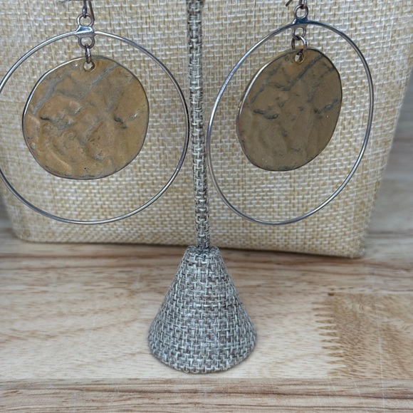 Kenneth Jay Lane Gold and Silver Tiered Earrings - Picture 3 of 12
